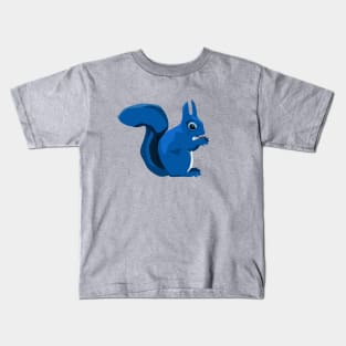 Blue Nibbling Squirrel Kids T-Shirt